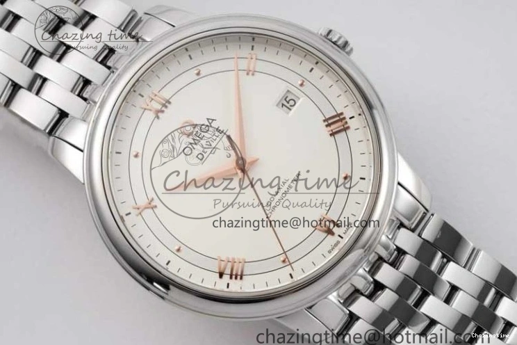 0503 Casual De Ville SS DIWF 1:1 Best Edition White Dial RG Markers on SS Bracelet MIYOTA 7847